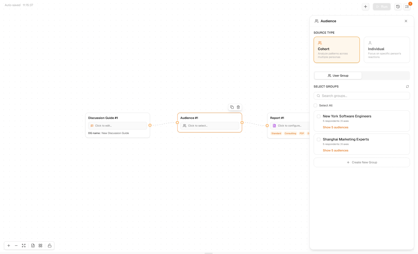 Audience node configuration