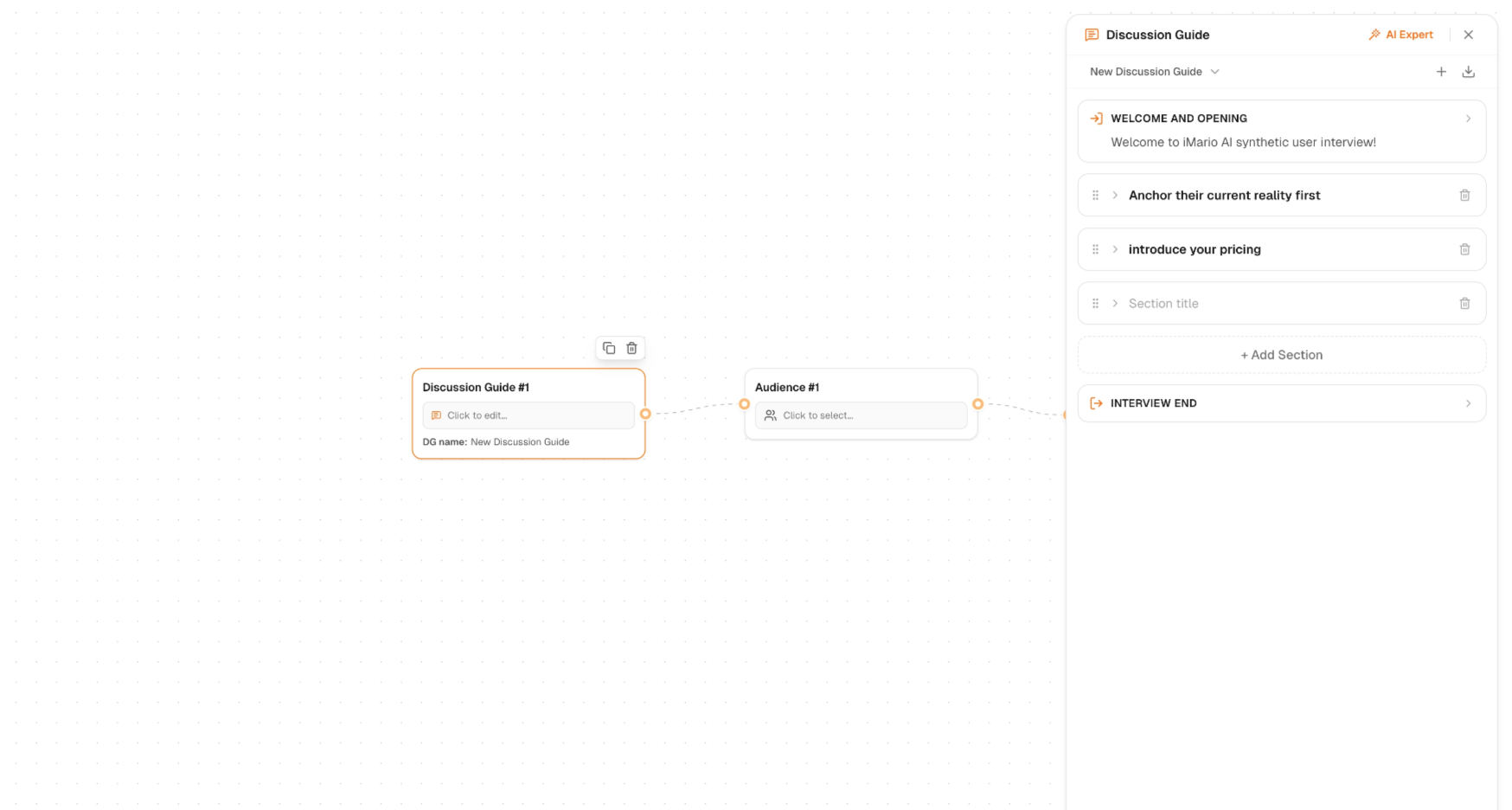 Discussion Guide setup