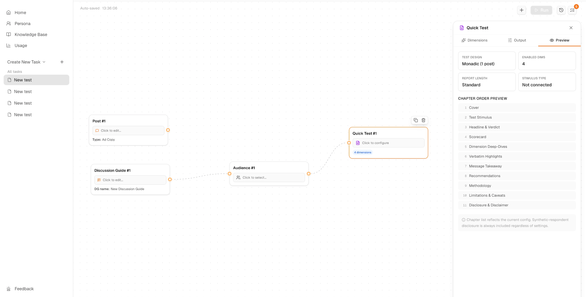 Quick Test Report preview