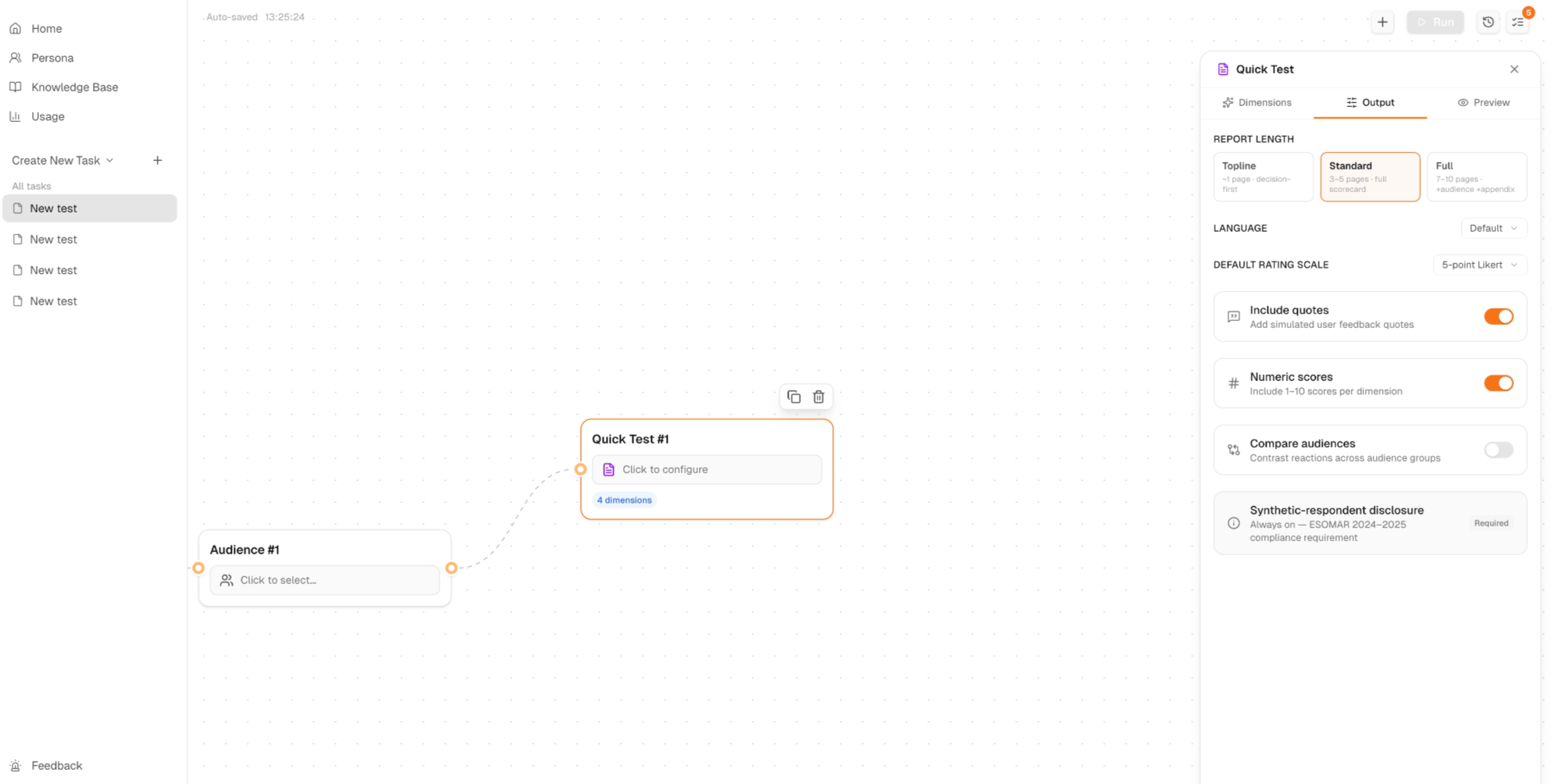 Quick Test Report configuration